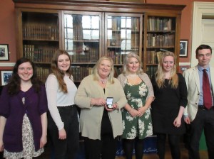 Marita and members of The Hist, Trinity College Dublin