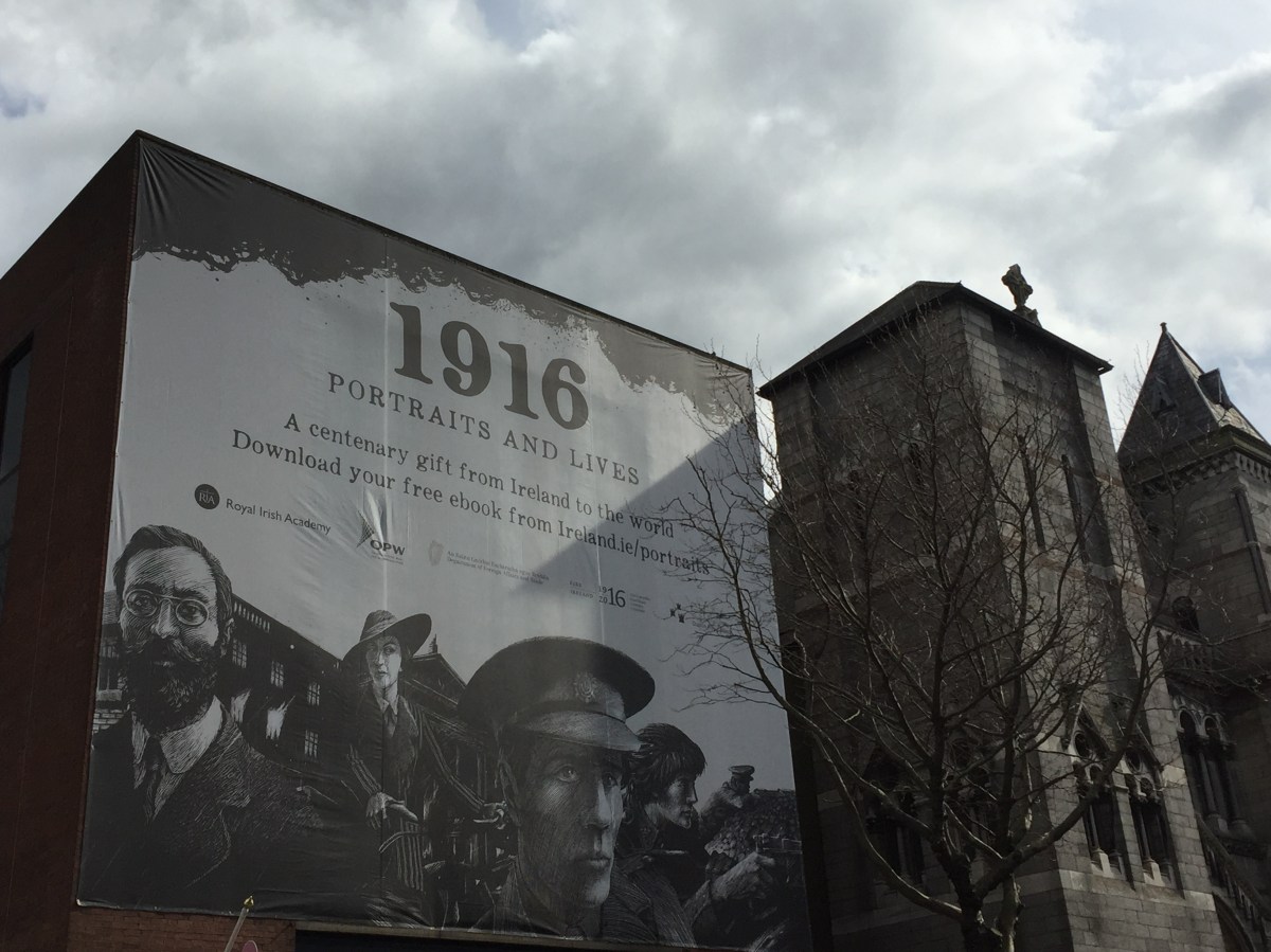 Banner outside the Royal Irish Academy