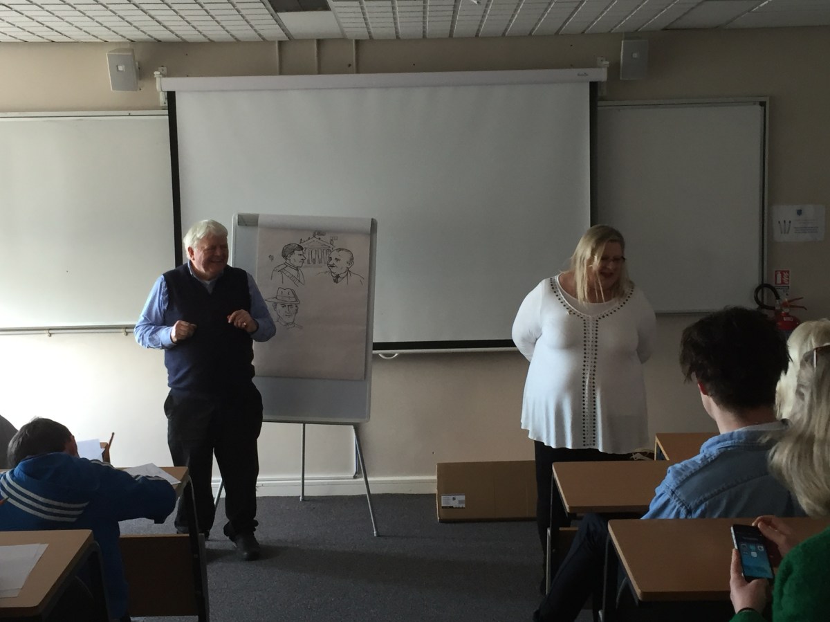 Marita and Don Conroy giving workshop in DIT Aungier Street
