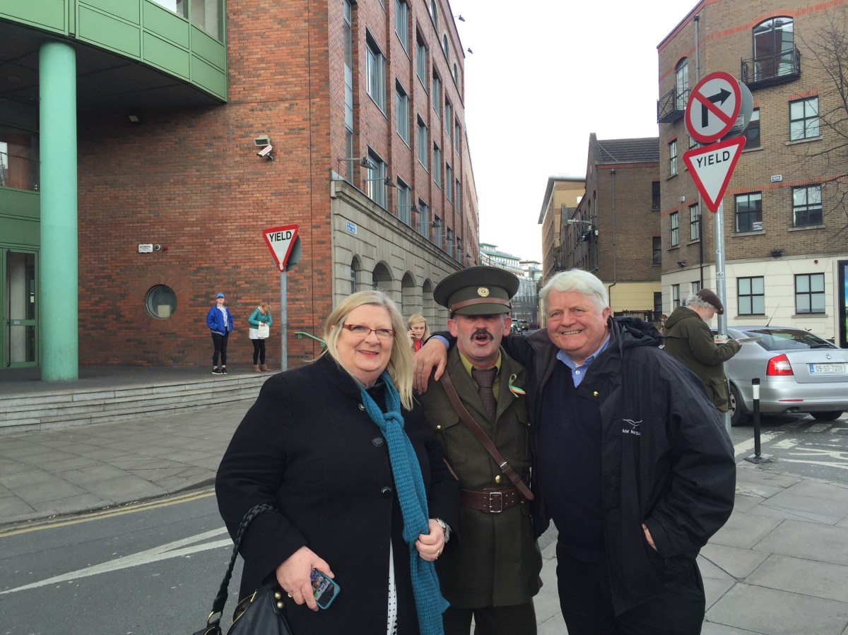 Marita, Don Conroy and person in 1916 costume