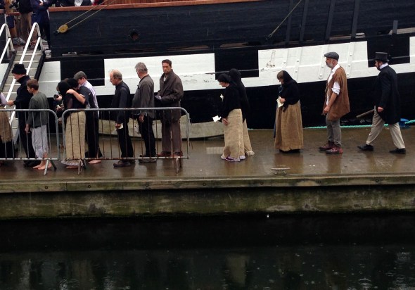 TheNationalFamineWayWalkers_Crossingthegangplank